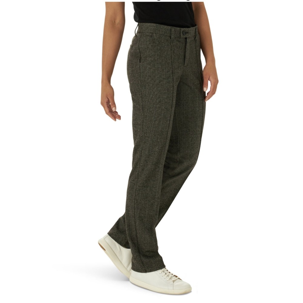 Lee Comfort Knit Women's Straight Leg Pant in Brown, Size 16